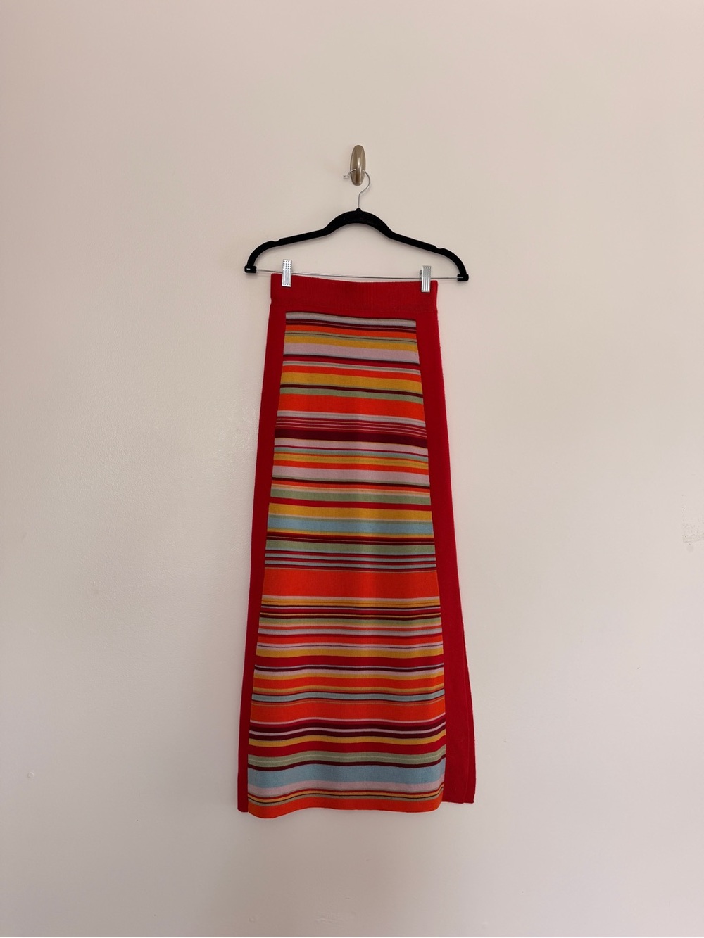 Alemais Multicolor Striped Merino Wool Maxi Skirt Red Size XS - Picture 2 of 7